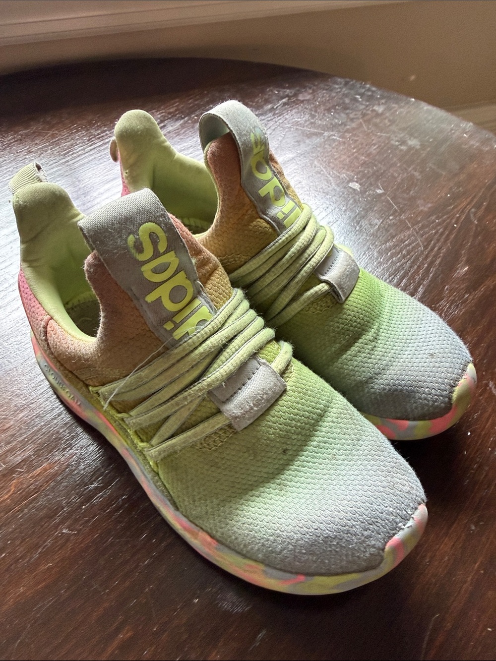 adidas Kids Gradient Green Pastel Lace-Up Sneakers